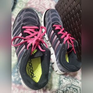 Adidas Black and Pink Running Shoes. Clima-cool
